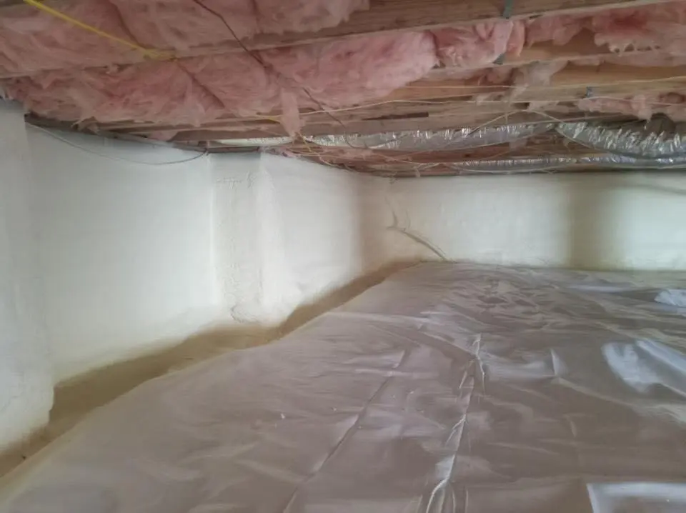 Crawl space encapsulation with closed-cell spray foam for Spray Foam Roofing in Sandy Springs